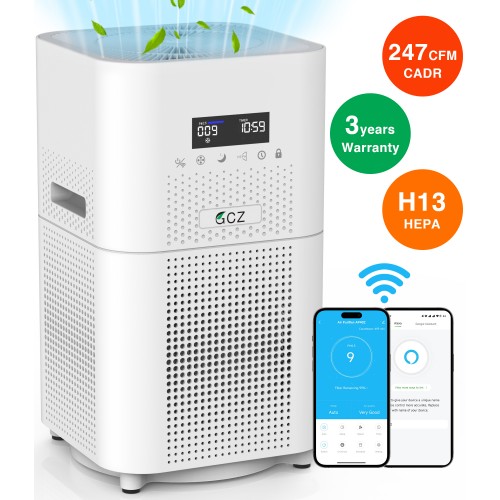 2500 sq. ft H13 HEPA WiFi Air Purifiers